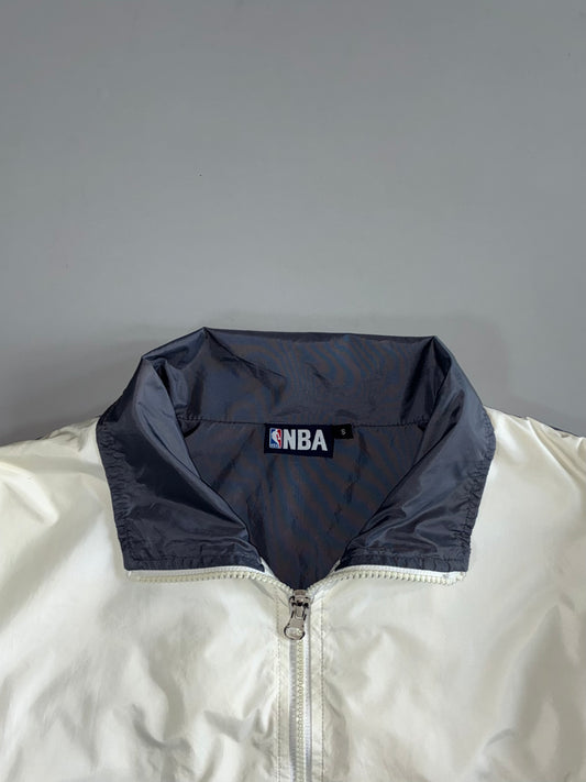NBA White Navy-Collar Basketball Jacket (M)