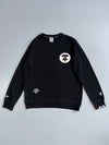 AAPE by A Bathing Ape | Moonface Reflective Logo Crewneck Sweatshirt (M)