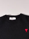 Ami Paris Ami de Coeur Black Crewneck Sweater – Red Heart Logo (XS)