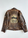 Vintage R.B.C Distressed Leather Racing Patch Motorcycle Jacket(Xl)