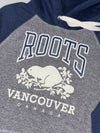 Roots Vancouver Canada Beaver Logo Colorblock Hoodie – Navy/Grey (S)