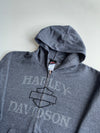 Harley-Davidson Charcoal Embroidered Logo Zip Hoodie (2XL)