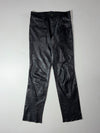 Vintage Black Leather Five Pocket Bootcut Jeans (W:32) (L:44)