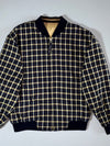 Pierre Cardin Reversible Bomber Jacket (Chasecult Label)  Navy/Cream Check (L/XL)