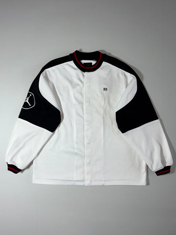 Jordan Brand Basketball Snap-Up Warm-Up Jacket – White/Black (XL)