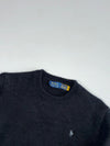 Polo Ralph Lauren Black Fuzzy Knit Crewneck Sweater with Grey Pony (S)