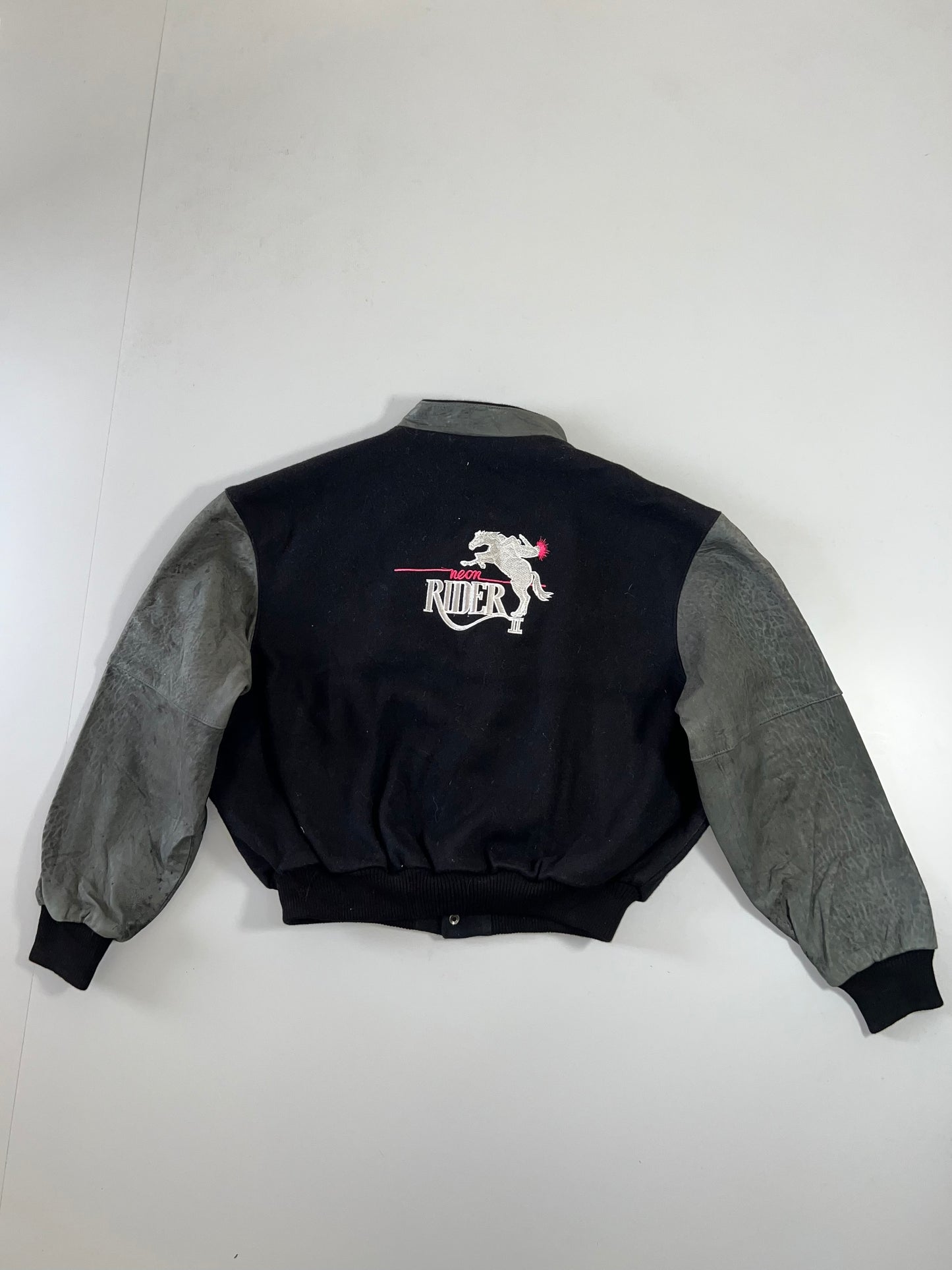 Z Baycity Original Leather Sleeves Varsity Jacket (XL)