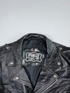 First Genuine Leather Classic Black Motorcycle Jacket (M)
