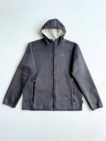 Jack Wolfskin Sherpa Lined Hooded Fleece Jacket – Grey (2XL)
