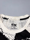 Vintage Japanese Splatter Print Graphic Tee “Stay Weird” – Black/White, (M)