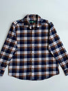 Royal Queen's Polo Team | Navy Brown Plaid Flannel Shirt | (M)