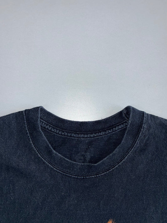 Vintage Bob Marley x Lion Graphic T-Shirt – Faded Black (M)