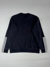 Adidas Essentials 3-Stripe Crewneck Sweatshirt – Black – (M)