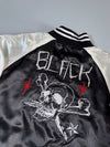 Reversible Satin Varsity Jacket Skull/Leopard Print (M)