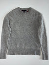 Tommy Hilfiger Flag Logo Crewneck Sweater, Heather Grey(XS)
