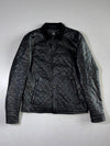 Multiplex Black Pure Leather Jacket Contrast-Stitch Collared Jacket (L)