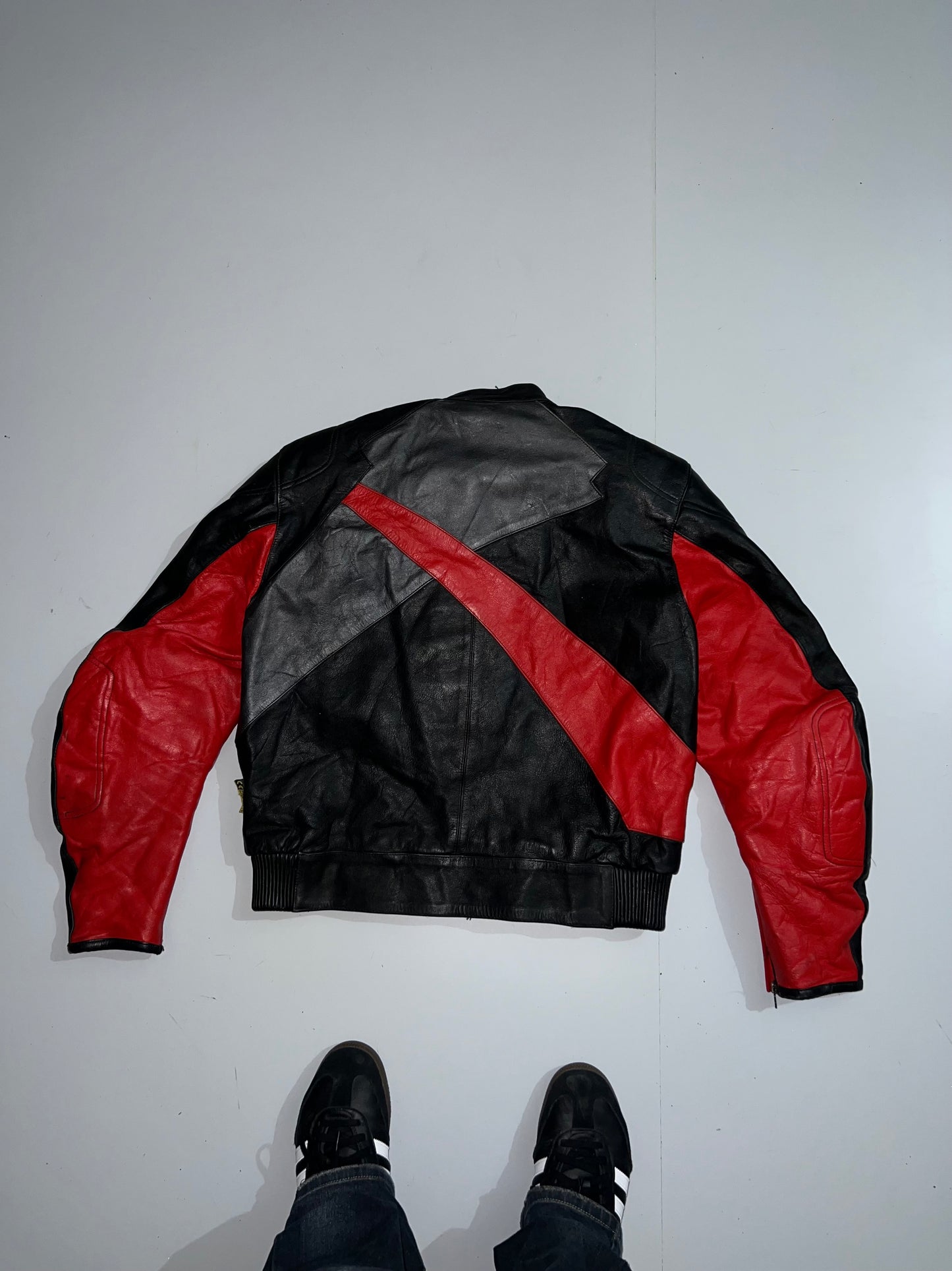 !          (Rare) Super Premium Original Leather Biker Jacket (PADDED) (M/L)