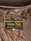 Vera Pelle Brown Leather Bomber Jacket, Made in Italy (L/XL)