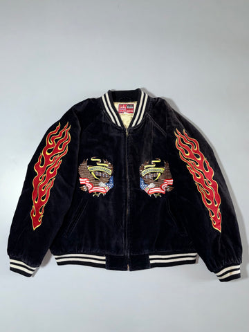 Lucky Stroke Bikers Varsity Jacket   EMBROIDERED (S/M)