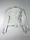 Freaky Nation Women's White Genuine Leather Cropped Biker Jacket (S)