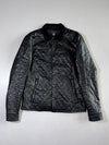 Multiplex Black Pure Leather Jacket Contrast-Stitch Collared Jacket (L)