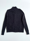 Polo Ralph Lauren Black Cable Knit Full-Zip Sweater – Size (L)