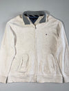 Tommy Hilfiger Ribbed Full-Zip Sweater Jacket – Oatmeal/Grey (L)