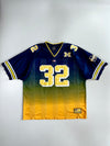 Colosseum Athletics University of Michigan Wolverines #32 Navy to Maize Gradient Fade NCAA Football Jersey (XL/2XL)