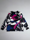 Puma Abstract Paint-Splash Crewneck Sweatshirt Black/Multi  brushstroke print (L)