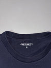 Carhartt WIP Navy Long Sleeve Chase Tee Gold Logo, (M)