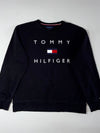 Tommy Hilfiger Big Flag Spellout Sweatshirt – Black – (2XL)