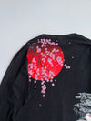Japanese Koi Fish Sakura Red Sun Fully Embroidered Tshirt (2XL)
