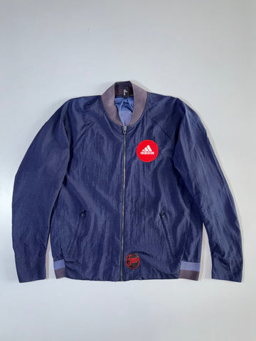 Adidas Navy Nylon Bomber Jacket with Red Logo Patch Farco Edition (XL)