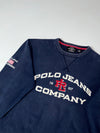 Polo Jeans Co. by Ralph Lauren Crewneck Sweatshirt – Navy, Spellout Graphic (XL/2XL)