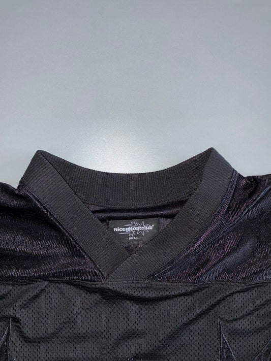 Nice Ghost Club | #55 Tonal Star Graphic Mesh Football Jersey | Black (XL)