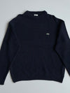 Lacoste Navy Blue Cotton Knit Crewneck Sweater(XL)