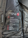 Moto One Italian-Design Textile Motorcycle Jacket Black with White Piping, Removable Mesh Liner Padded (XS)
