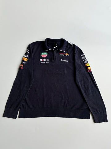 Red Bull Racing x Puma F1 Quarter-Zip Knit Sweater – Navy (XL)