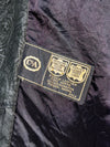 Vintage Yessica Black Embossed Leather Bomber Jacket (XL)