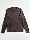 Tommy Hilfiger Brown Cotton Wool V-Neck Sweater – Sports 89 Patch (S)