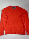 Tommy Hilfiger Pima Cotton Cashmere V-Neck Sweater – Burnt Orange (XL)