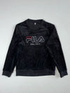 FILA Black Velour Embroidered Logo Sweatshirt – (S)