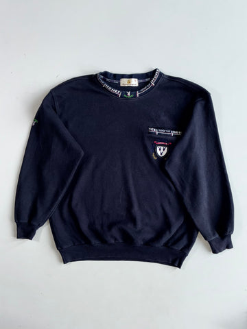 Daydreaming Beast Embroidered Navy Sweatshirt (L)