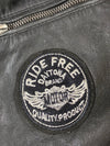 Daytona 73 Black Leather Café Racer Jacket – Quilted Shoulders & Moto Patches (S)