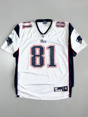 NFL Reebok | New England Patriots #81 Jersey | White Navy (2XL)