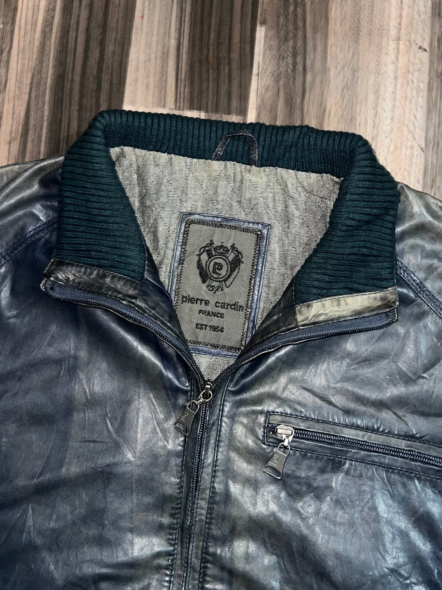 ZPIERRE CARDIN PARIS* Original Leather Jacket (L/XL)