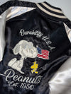 Peanuts Snoopy “Stay Cool” Satin Souvenir Bomber Jacket – Black/White (L)