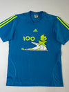 Adidas National Taiwan University Blue Jersey Tee – Neon 3-Stripes (M)