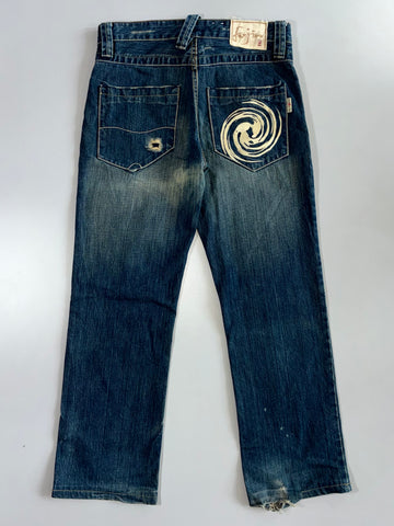Vintage Japanese Denim Heavy Distressed Straight Jeans(W:30 |L:38)