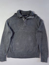 Tommy Hilfiger Grey Ribbed Knit Mock Neck Henley Sweater (L)